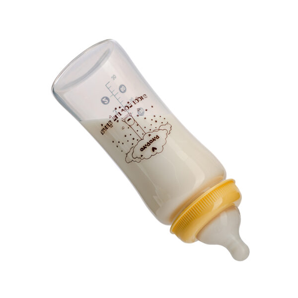 【合康連鎖藥局】黃色小鴨 寬口葫蘆玻璃奶瓶 280ml：圖片 4