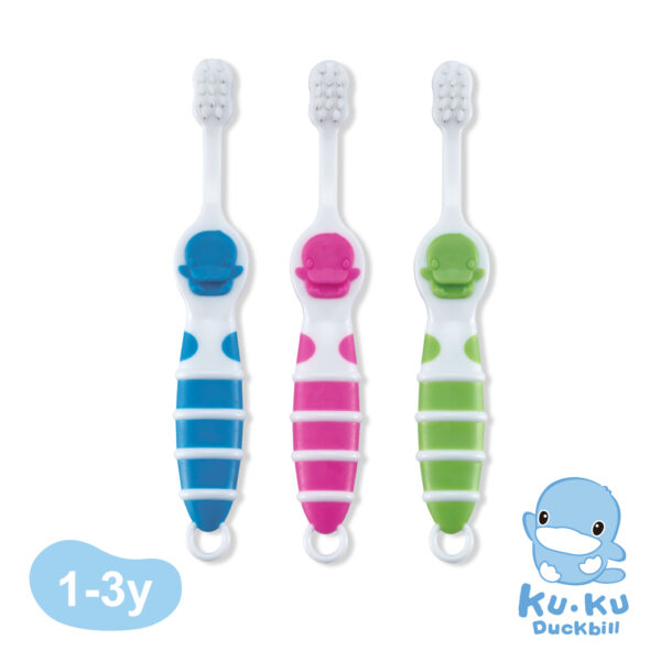 【合康連鎖藥局】KUKU酷咕鴨 幼兒超軟毛牙刷1-3A (3入)