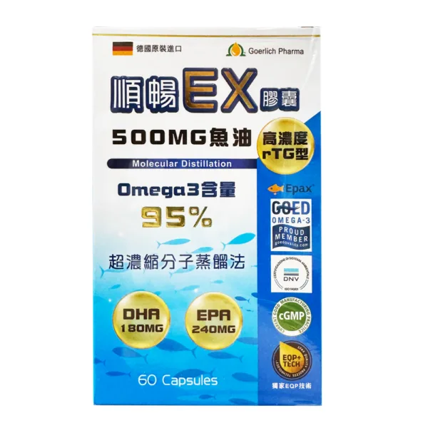 【合康連鎖藥局】順暢EX(500mg魚油)膠囊食品(60錠)